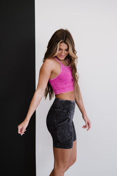 On the Move - Full Size Run Ribbed Cropped Cami