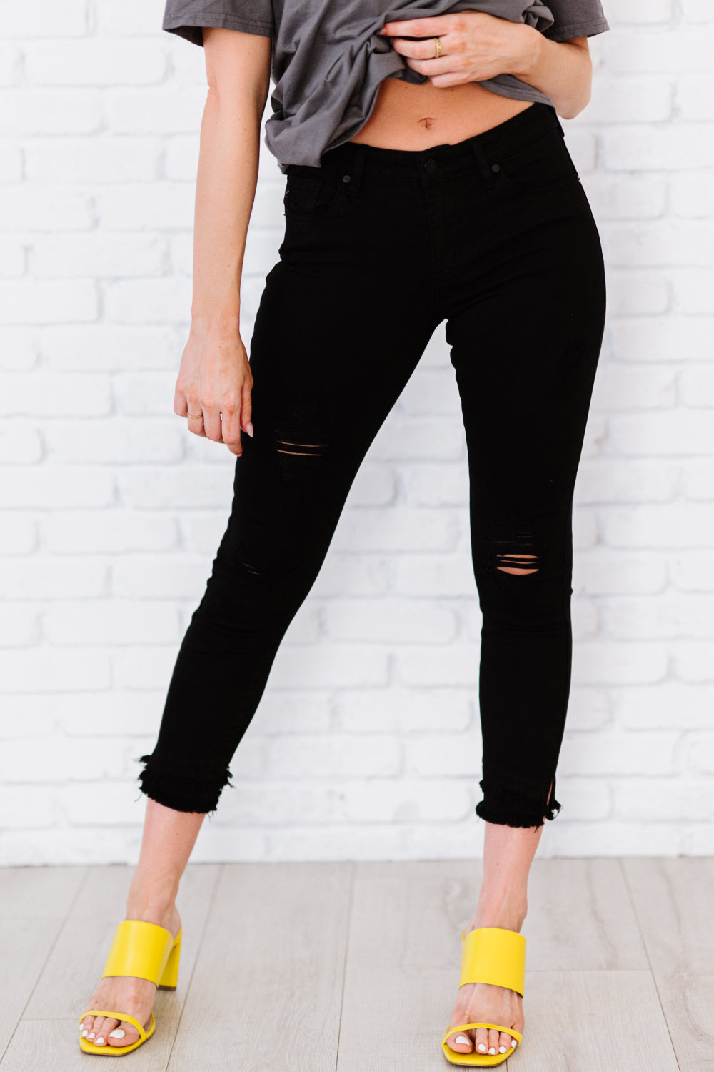 KanCan Stepping Stone Double Fray Skinny Jeans - Full Size Run