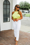SUMMER AWAITS LIME BACK TIE TOP