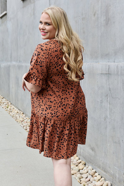 Sweet & Playful Full Size Ruffle Sleeve Mini Dress