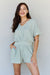 Easy Going Front Pleated Romper in Cool Matcha