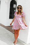 Timeless Photo Puff Sleeve Pink Dress